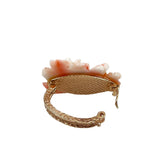 Carved Pink Coral Flower Enhancer Twister Clasp