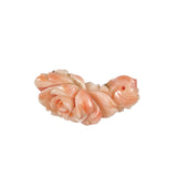 Carved Pink Coral Flower Triple Strand Enhancer