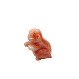 Carved Angel Skin Coral Monkey Pendant Bead