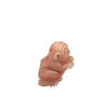 Carved Angel Skin Coral Monkey Pendant Bead