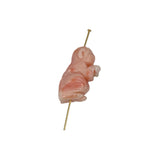 Carved Angel Skin Coral Monkey Pendant Bead