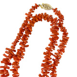 Extra Long Orange Branch Coral Necklace