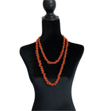 Extra Long Orange Branch Coral Necklace 54 inches