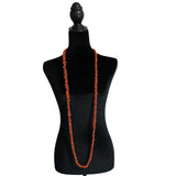 Extra Long Orange Branch Coral Necklace