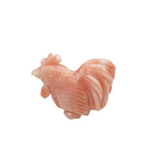 Carved Coral Rooster Pendant Bead Chinese Zodiac