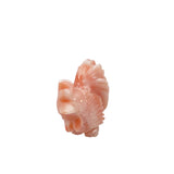 Carved Coral Rooster Pendant Bead Chinese Zodiac