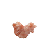 Carved Coral Rooster Chinese Zodiac