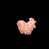 Carved Coral Rooster Pendant Bead Chinese Zodiac