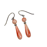 Genuine Pink Coral & Sterling Silver Drop Earrings