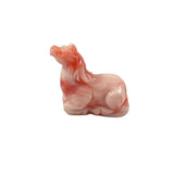 Carved Angel Skin Coral Horse Pendant Bead Zodiac