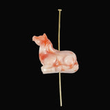 Carved Angel Skin Coral Horse Pendant Bead Zodiac 2026