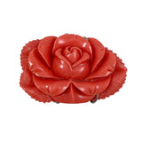 Large Coral Resin Rose Pendant