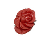 Large Coral Resin Rose Pendant