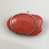 Large Coral Resin Rose Pendant