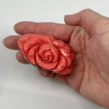 Large Coral Resin Rose Pendant