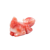Carved Angel Skin Pink Coral Squirrel Pendant Bead