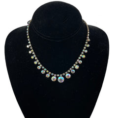 Coro Rhinestone AB Choker Necklace Vintage