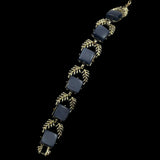 VIntage Coro Gray Moonglow Lucite and Gold Leaf Bracelet 
