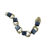 Coro Gray Moonglow Lucite and Gold Leaf Bracelet 1950's