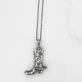 Western cowboy book necklace sterling silver