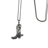 Sterling Silver Cowboy Boot Pendant Necklace