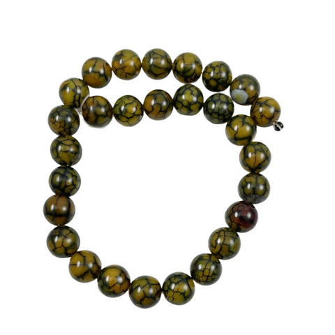 Crackle Dragon Fire Agate Round Beads 14mm