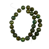Green Crackle Dragon Fire Agate Round Beads 14mm