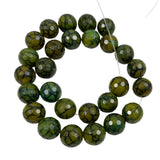 Green Crackle Dragon Fire Agate Round Beads 14mm