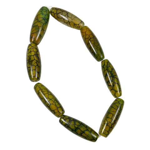 Green Crackle Dragon Fire Agate Beads