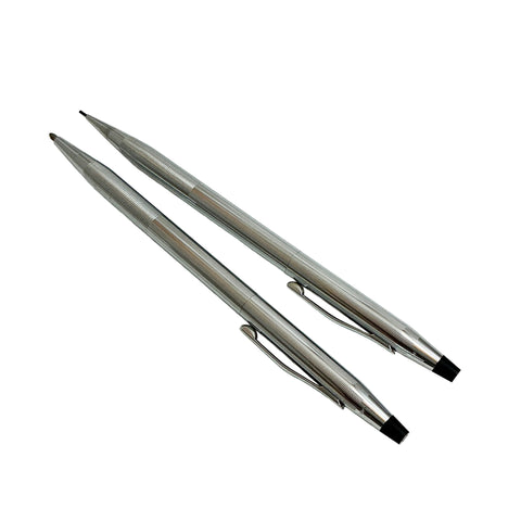 Vintage Cross Pen Pencil Set Chrome Writing Instruments