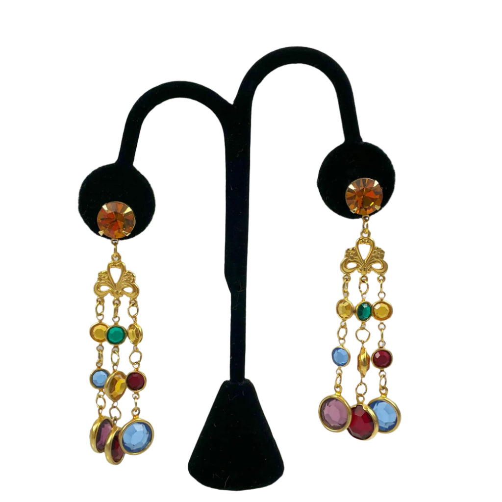 Crystal Colorful Chandelier Earrings