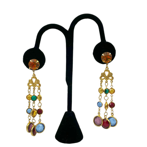 Crystal Colorful Chandelier Earrings