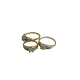 18 K Gold Plated CZ Ring Multiple Sizes