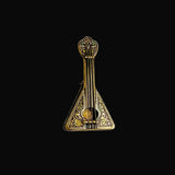 Gold Damascene Mandolin Enamel Brooch Spain