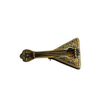 Gold Damascene Mandolin Enamel Brooch Spain