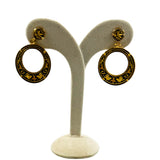 Damascene Gold Filled Hoop Earrings Vintage