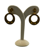 Damascene Gold Filled Hoop Earrings Vintage