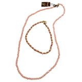 Pink Coral Necklace & Bracelet Set by Danecraft