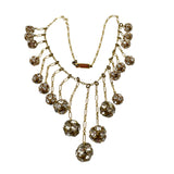 Carol Dauplaise Gold Rhinestone Necklace Vintage