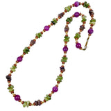 Carol Dauplaise Purple & Green Lucite  Necklace Vintage