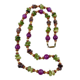 Carol Dauplaise Purple & Green Lucite  Necklace Vintage