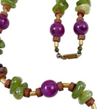 Carol Dauplaise Purple & Green Lucite  Necklace Vintage