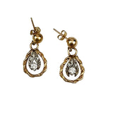 14K Gold & Diamond Drop Earrings Vintage