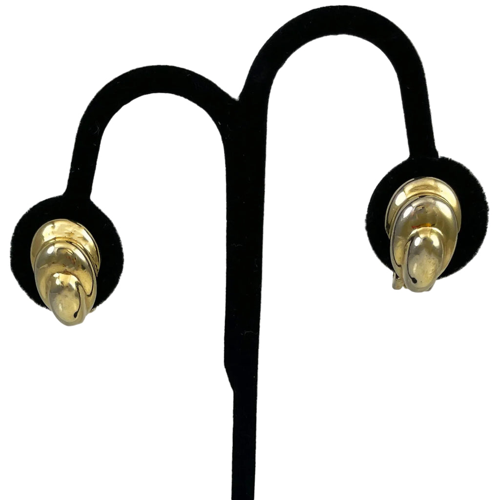 Christian Dior Elegant Gold Clip On Earrings