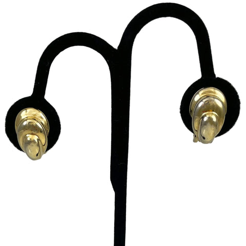 Christian Dior Elegant Gold Clip On Earrings