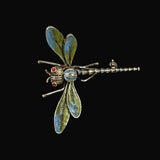 Plique-á-Jour Dragonfly Brooch Enamel Sterling Vintage Italian