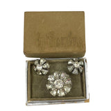 Eisenberg Crystal Brooch Earrings 1940's in box