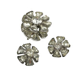 Eisenberg Crystal Brooch Earrings 1940's