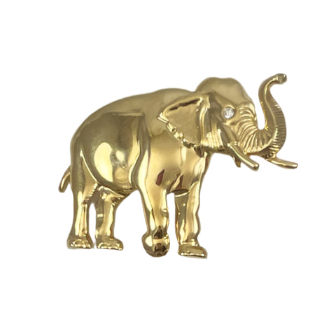 Lucky Gold Tone Elephant Brooch Park Lane