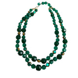 Emerald Green Swarovski Crystal Necklace Double Strand